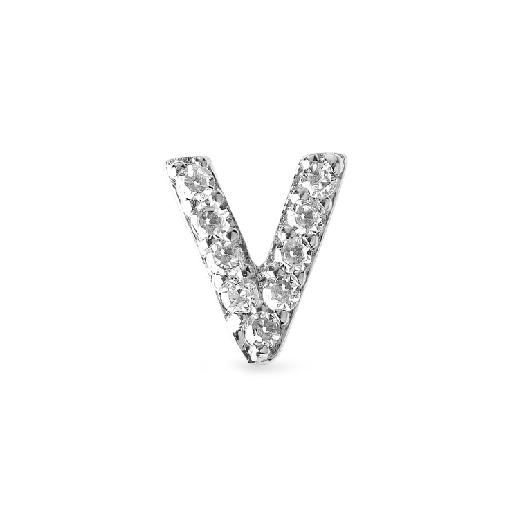 Pave Diamond Initial Asymmetric Necklace