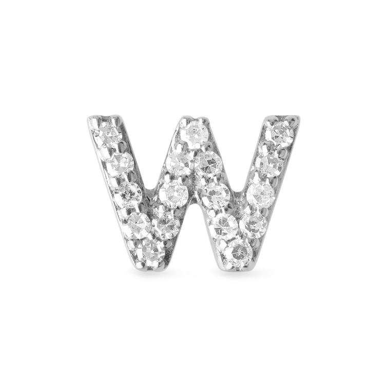 Pave Diamond Initial Asymmetric Necklace