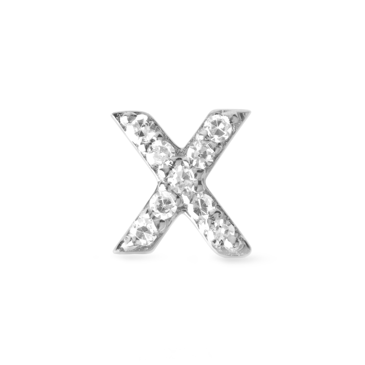Pave Diamond Initial Asymmetric Necklace