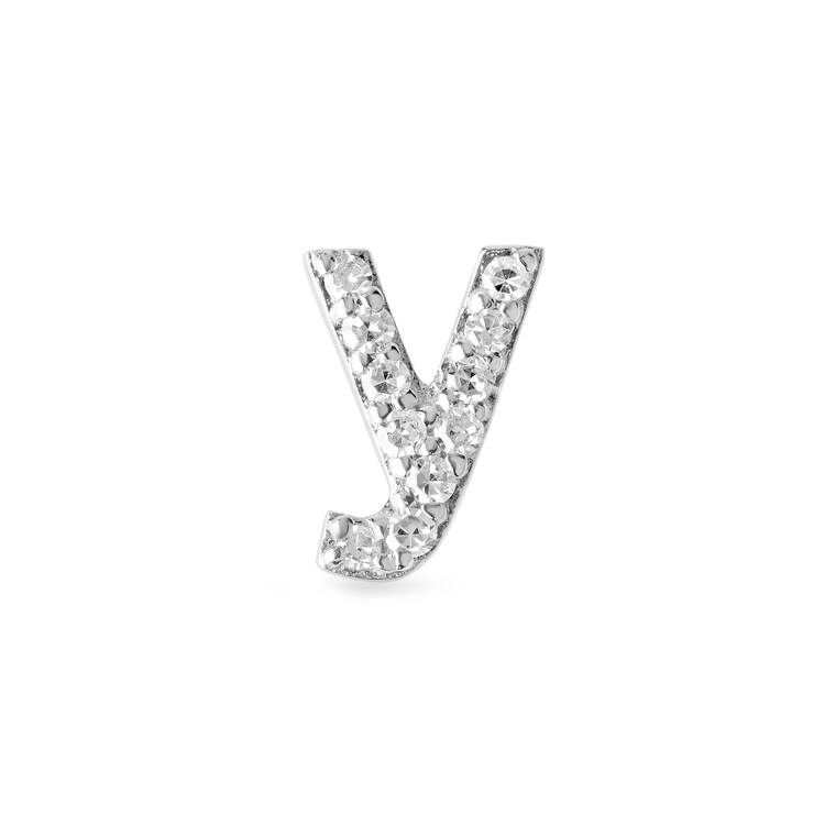 Pave Diamond Initial Asymmetric Necklace