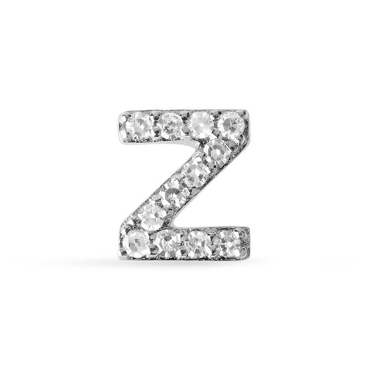 Pave Diamond Initial Asymmetric Necklace