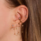Image of 10K Yellow Gold Pave Diamond Lightning Bolt Stud with Stone and Strand Earrings