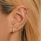 Image of 10K Yellow Gold Pave Diamond Lightning Bolt Stud with Stone and Strand Earrings
