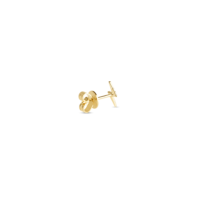 Stone and Strand 10K Yellow Gold Pave Diamond Lightning Bolt Stud Rear Image