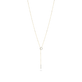 Stone and Strand 14K Yellow Gold Pave Diamond Open Circle Lariat Necklace Front Image