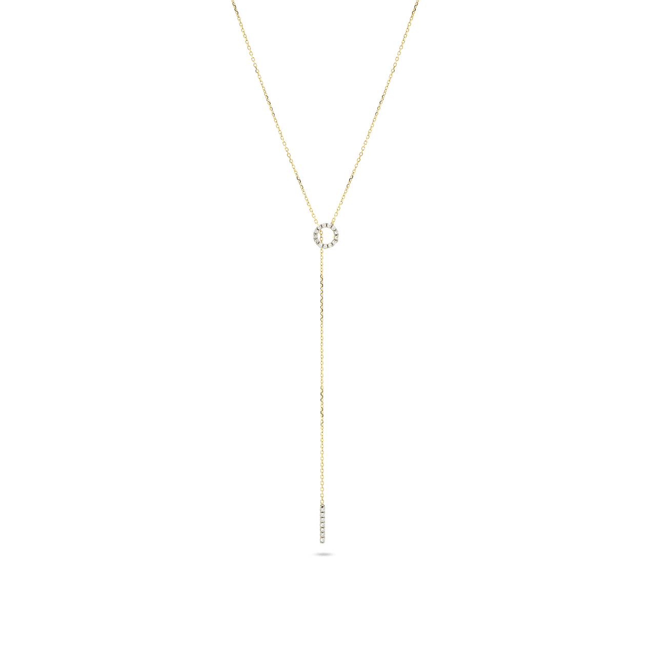 Hex Pave Disc Lariat Necklace main image 1