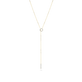 Stone and Strand 14K Yellow Gold Pave Diamond Open Circle Lariat Necklace Front Image