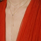 Image of 14K Yellow Gold Pave Diamond Open Circle Lariat Necklace with Stone and Strand Necklaces
