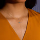 Image of 14K Yellow Gold Pave Diamond Open Circle Lariat Necklace with Stone and Strand Necklaces