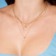 Image of 14K Yellow Gold Pave Diamond Open Circle Lariat Necklace with Stone and Strand Necklaces