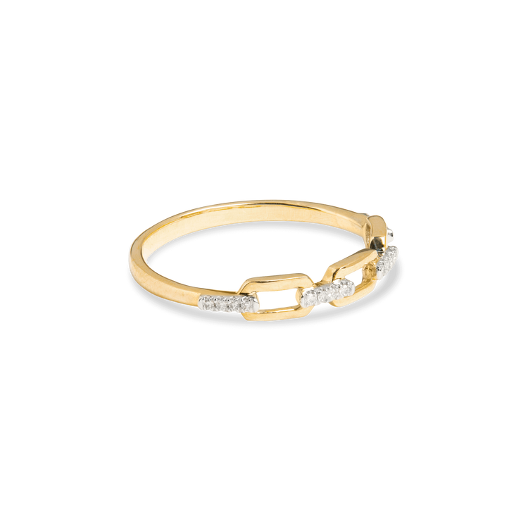 Stone and Strand 10K Yellow Gold Pave Diamond Open Linked Ring Side Image