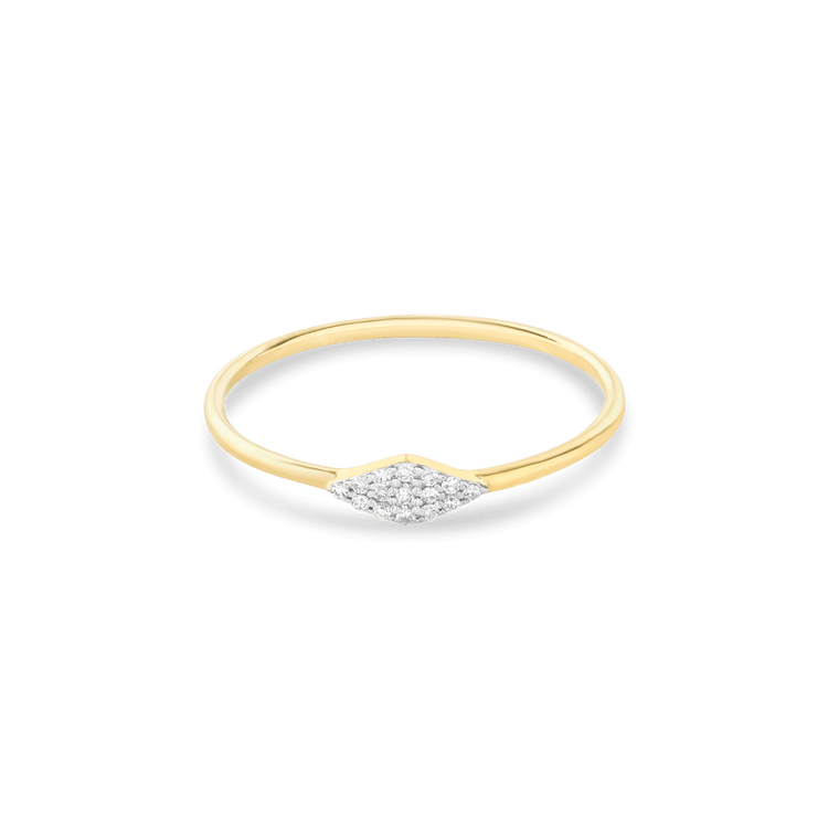 Pave Diamond Shape Ring