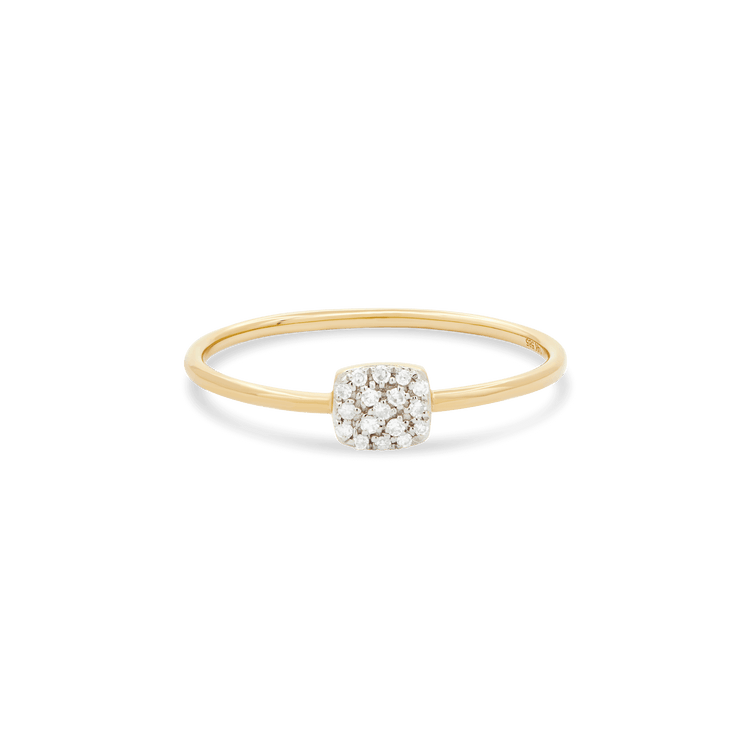 Pave Diamond Squared Ring