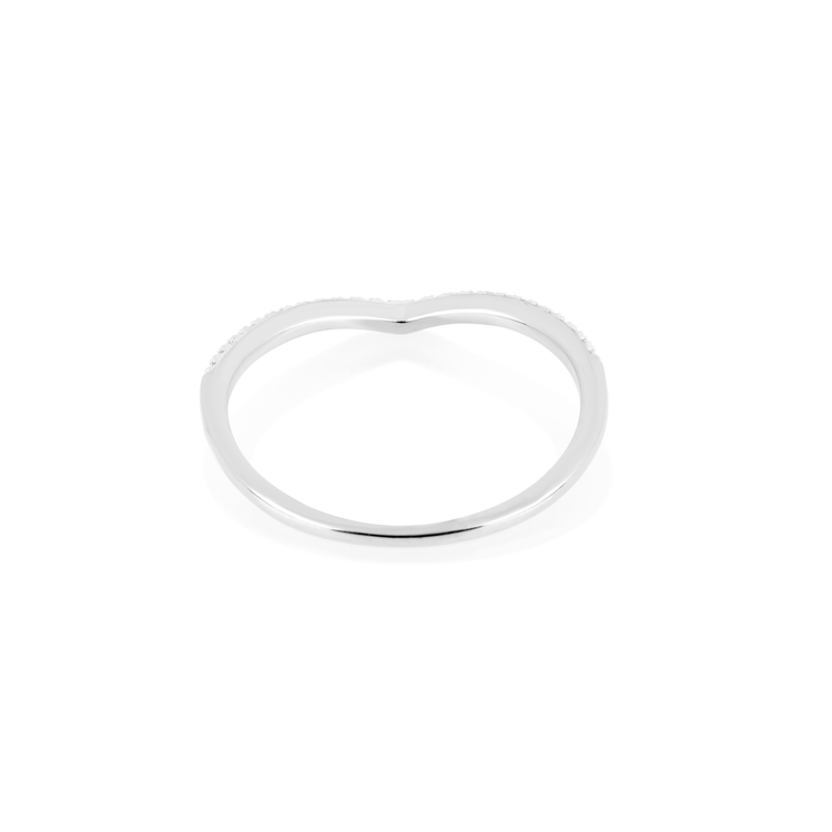 Stone and Strand 10K White Gold Pave Diamond V Band Rear Image