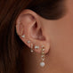 Pave Disc Chain Drop Earring