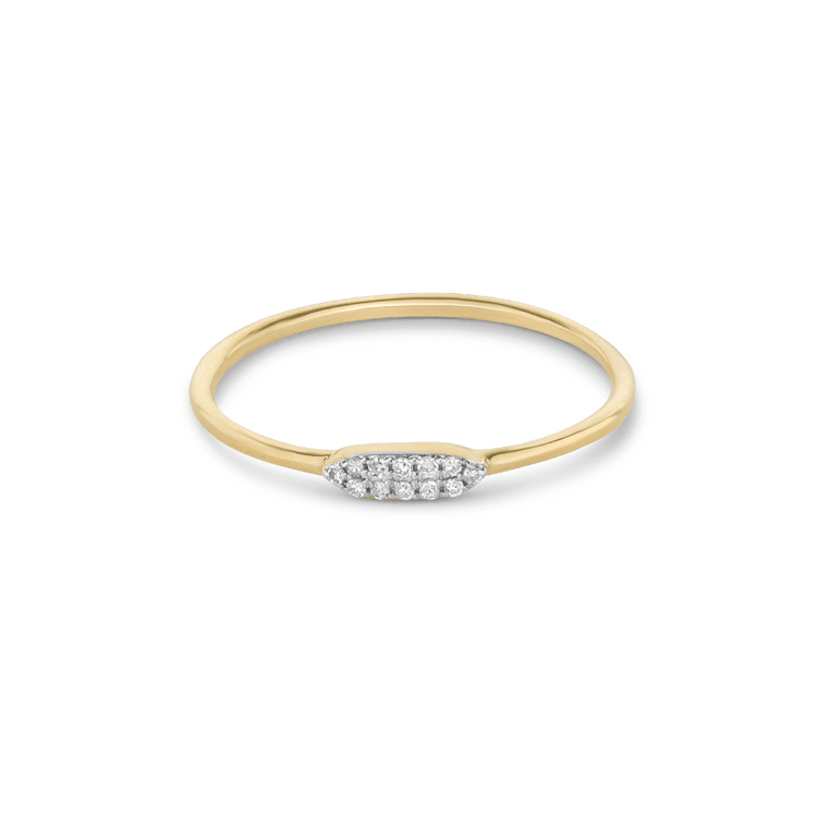 Pave Double Line Diamond Ring
