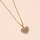 Pave Heart Disc Necklace