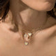 Pave Heart Disc Necklace