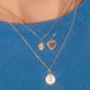 Pave Heart Disc Necklace