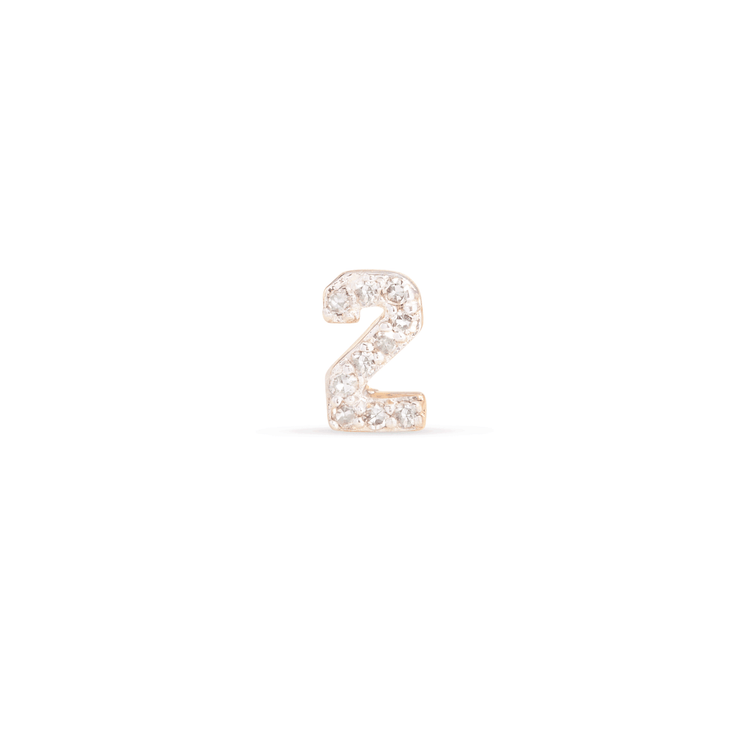 Pave Number Stud 2