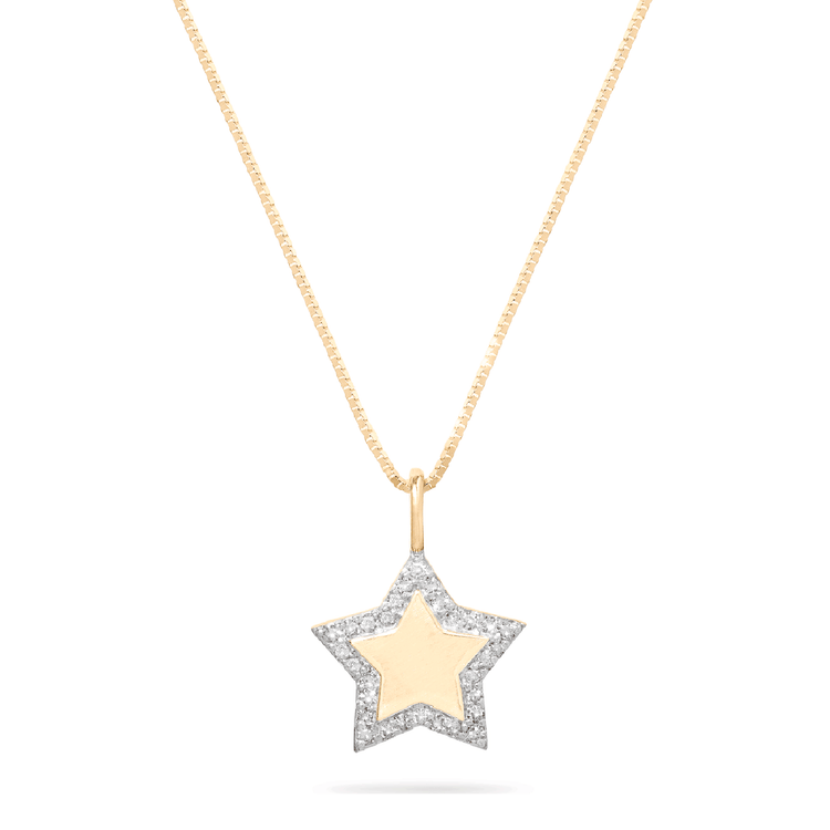 Pave Star Disc Necklace