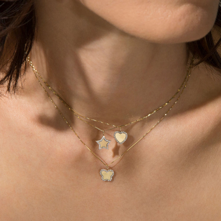 Pave Star Disc Necklace