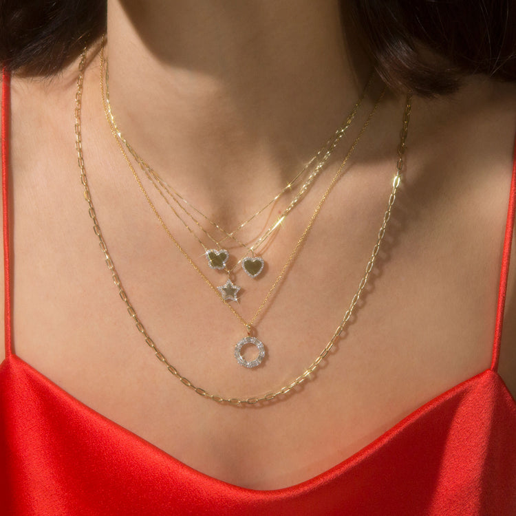 Pave Star Disc Necklace