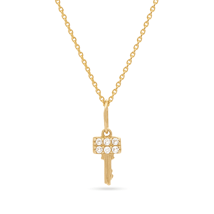 Pave Topaz Key Pendant