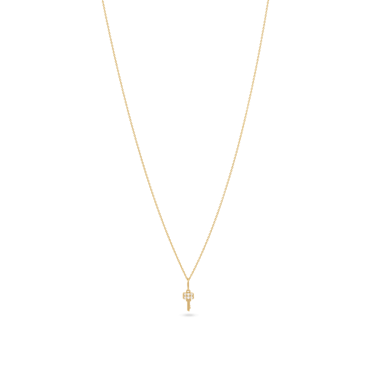 Pave Topaz Key Pendant