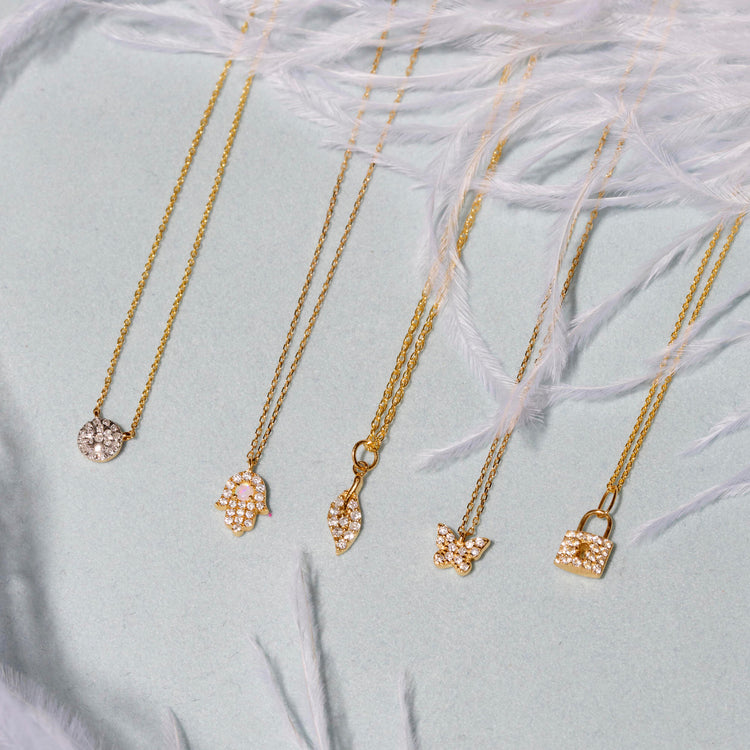 Pave Topaz Lock Pendant