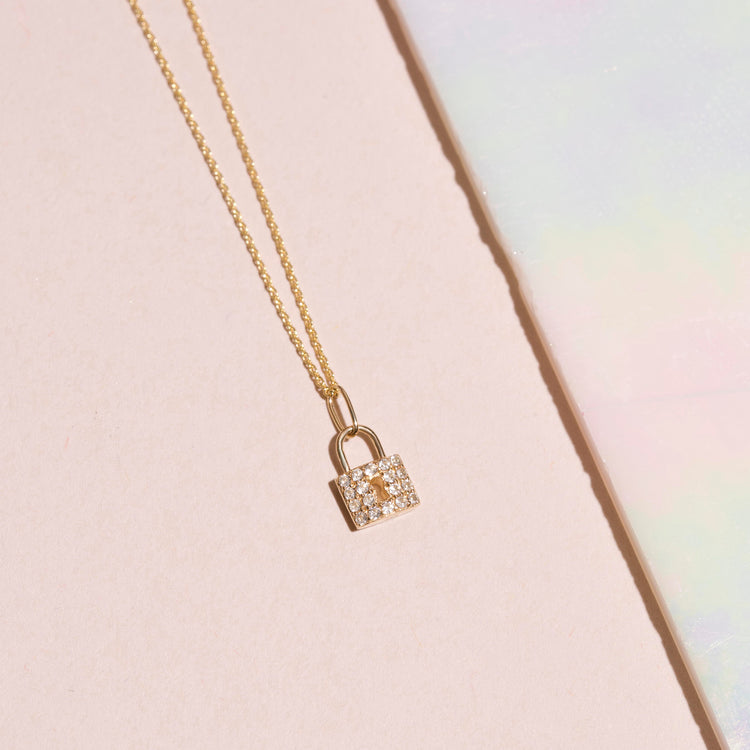 Pave Topaz Lock Pendant