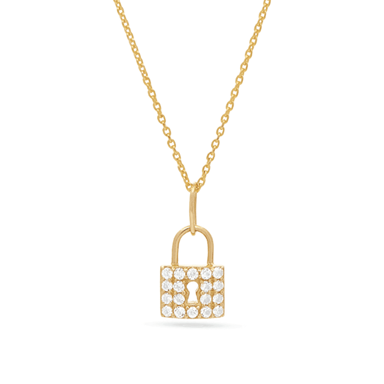 Pave Topaz Lock Pendant