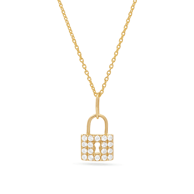 Jess Lock Chain Necklace in Silver