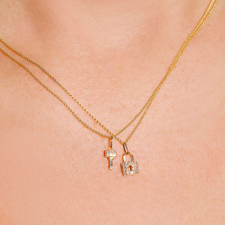 Pave Topaz Lock Pendant