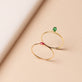 Pear Cut Emerald Flat Band Ring