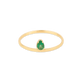 Pear Cut Emerald Flat Band Ring
