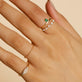 Pear Cut Emerald Flat Band Ring