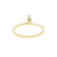 Pear Cut Emerald Flat Band Ring