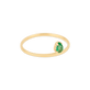 Pear Cut Emerald Flat Band Ring