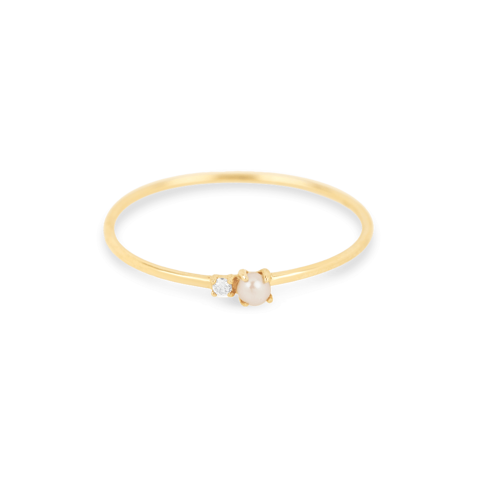 Pearl and Diamond Ring – STONE AND STRAND