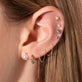 Image of 14K Yellow Gold Small Pearl and Sapphire Stud Earrings with Stone and Strand Earrings