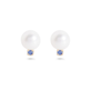 Pearl and Sapphire Stud Earrings