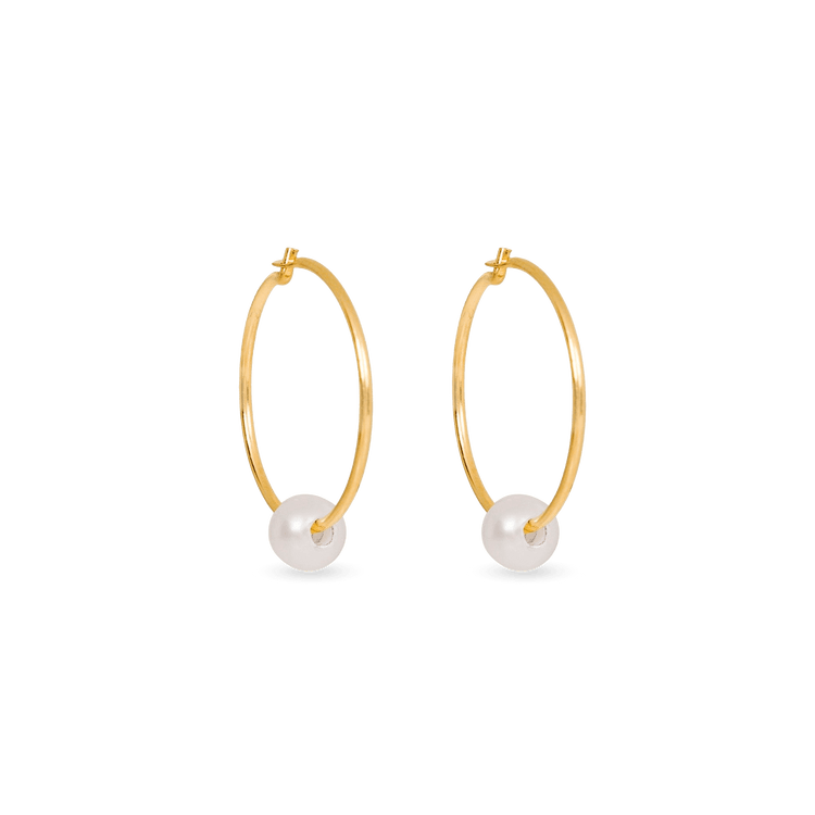 Pearl Hoop Earrings