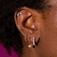 Image of 14K Yellow Gold Pearl Hoop Earrings with Stone and Strand Earrings
