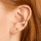 Image of 14K Yellow Gold Pearl Hoop Earrings with Stone and Strand Earrings