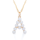 Stone and Strand 10K Yellow Gold Pearly Initial Necklace Close Up Image