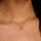 Image of 10K Yellow Gold Pearly Initial Necklace with Stone and Strand Necklaces