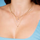 Image of 10K Yellow Gold Pearly Initial Necklace with Stone and Strand Necklaces