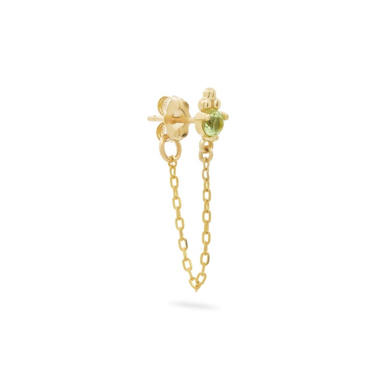 Peridot Front To Back Chain Earring