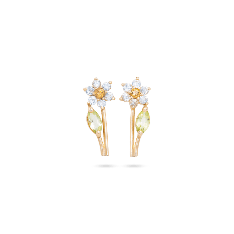 Stone and Strand 14K Yellow Gold Pick A Daisy Gemstone Studs Front Image
